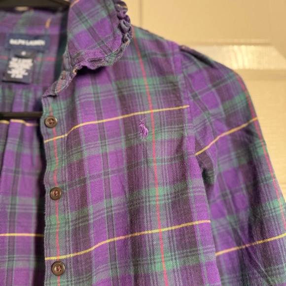 Ralph Lauren Kids Purple Plaid Button Down Shirt - Picture 4 of 10